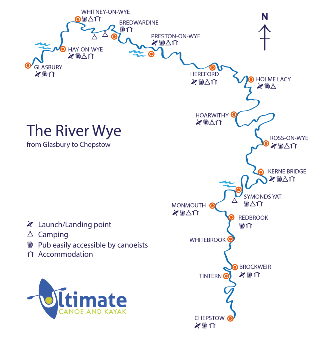River Wye Map, River Wye Canoeing