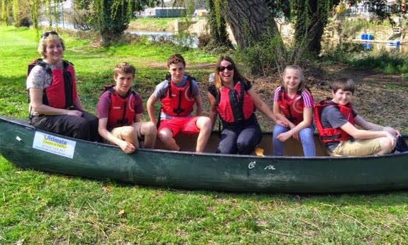 Family canoeing